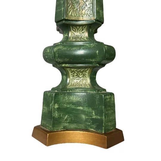 Mid-Century Modern Mid 20th Century Authentic Rembrandt Lamp Co. Green Brass Table Lamp With Diffuser For Sale - Image 3 of 5