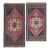 Distressed Low Pile Yastik Mat Faded Colors Rug - Set of Two For Sale