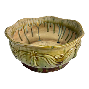 Early 20th Century Arts and Crafts Blended Drip Glazed Center Bowl or Jardiniere Attributed to Weller Pottery