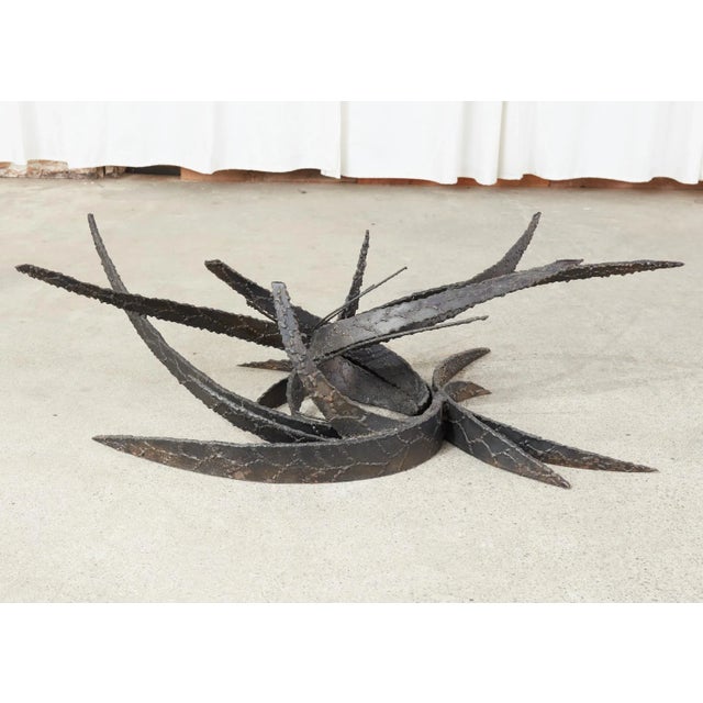 Metal Midcentury Silas Seandel Brutalist Iron Torch Cut Cocktail Table For Sale - Image 7 of 13