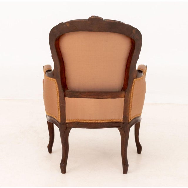 Louis XV Silk Upholstered Child's Bergere For Sale - Image 11 of 11