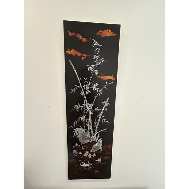 Vietnamese Lacquer Panel from Hong Phuoc, 1950s For Sale - Image 6 of 14