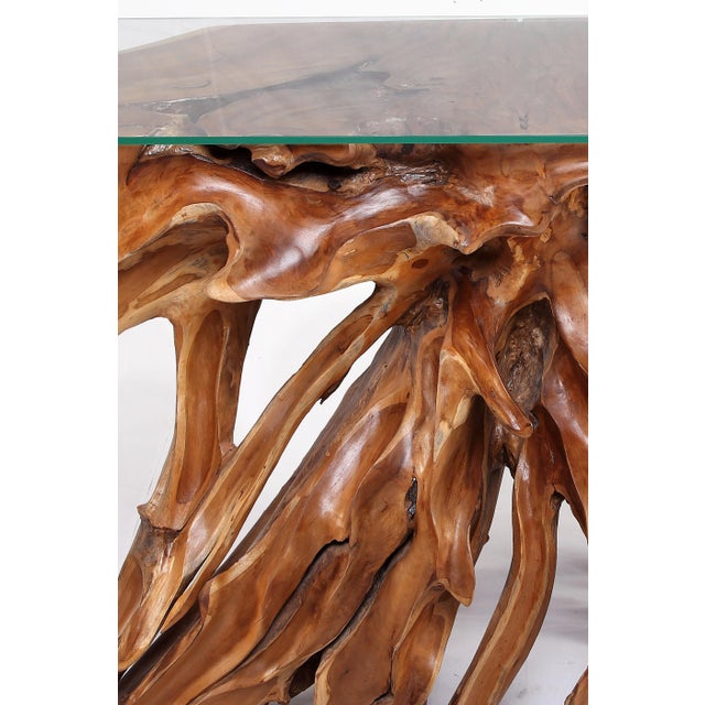 2020s Naturel Teak Root Console Table, 84" Long Light Brown For Sale - Image 5 of 6
