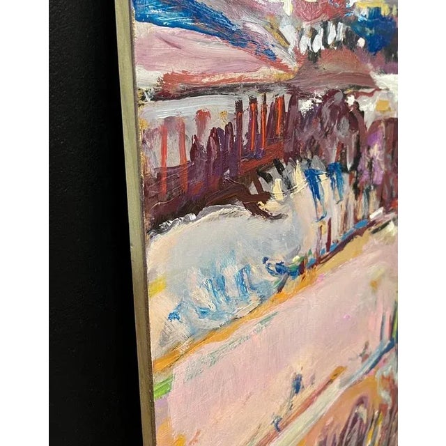 Jean Krille, Landscape 144, Oil on Masonite, 1985 For Sale - Image 9 of 11