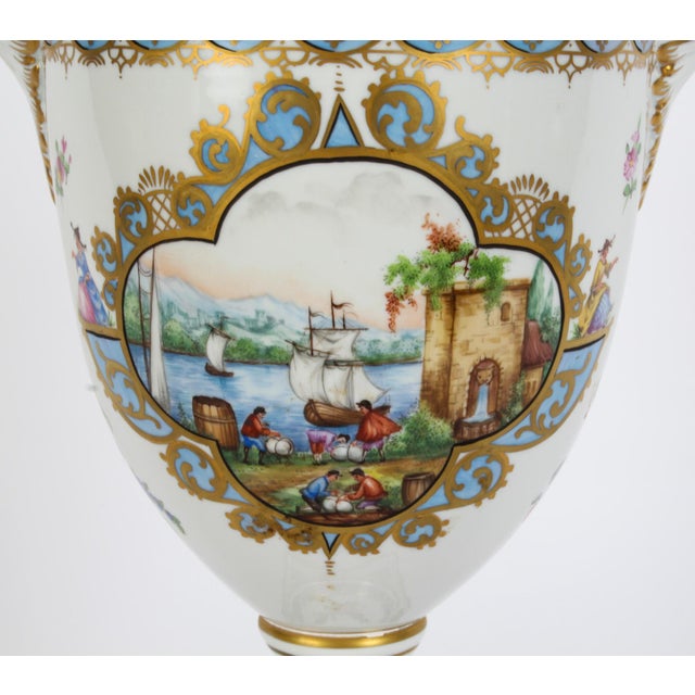 20th Century Dresden Porcelain Pot Pourri Lidded Vases, 1920s, Set of 2 For Sale - Image 16 of 18