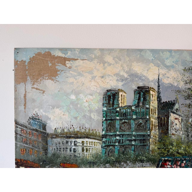 Caroline C. Burnett (1877–1950) Parisian Street Scene Oil on Canvas Painting – Signed, Unframed For Sale - Image 10 of 12
