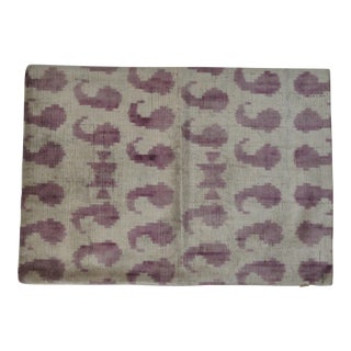 Purple and Off-White Silk Velvet Accent Pillow For Sale