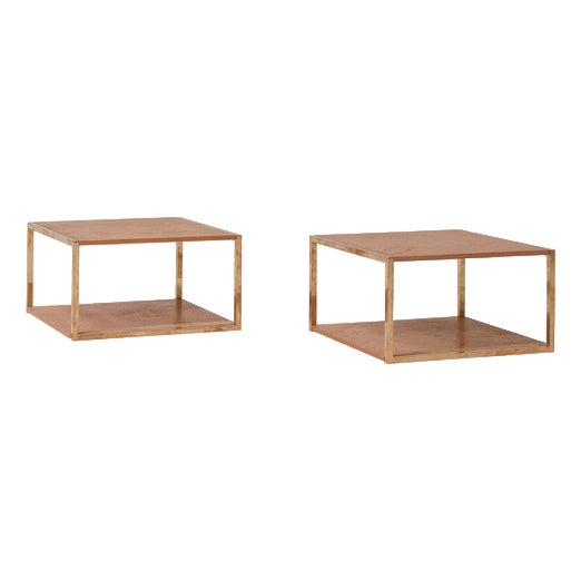 Brass Side Tables, Italy, 1970s, Set of 2 For Sale
