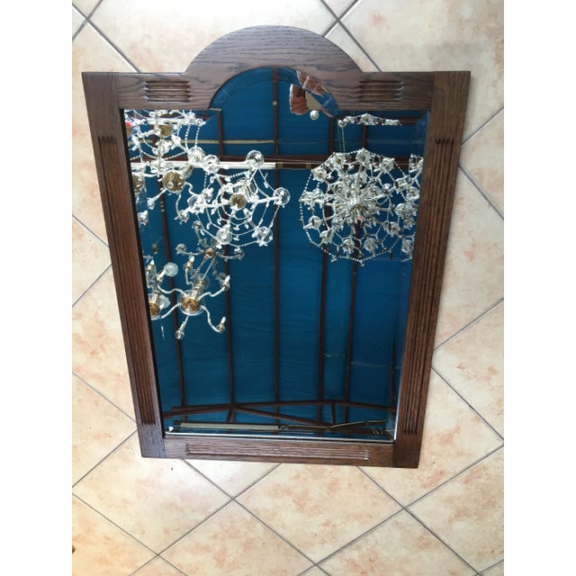 Crystal Sanded Mirror with Wooden Frame, 1960s For Sale - Image 13 of 18