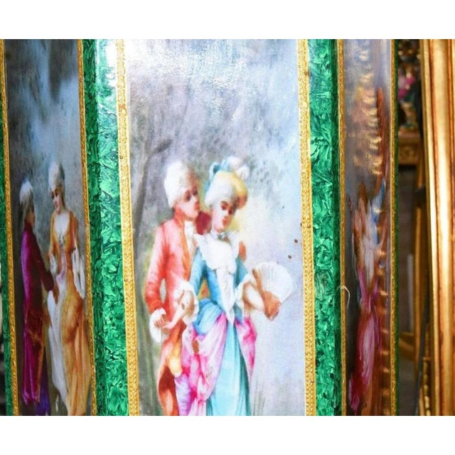 French Louis XVI Faux Malachite Pedestal Stands, Set of 2 For Sale - Image 6 of 8