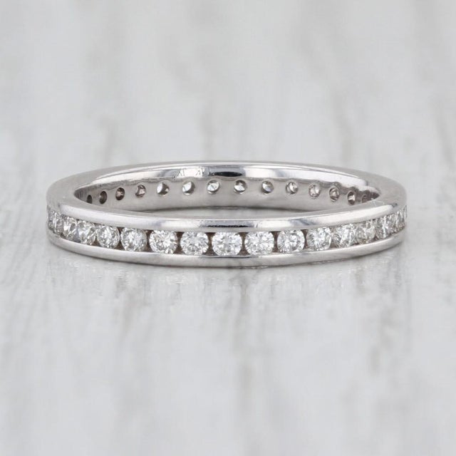 0.48ctw Diamond Eternity Band 14k White Gold Wedding Ring Size 5 Stackable For Sale In Greensboro - Image 6 of 6