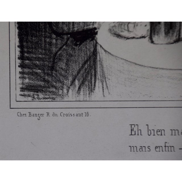 Mid 19th Century Honoré Daumier Satirical Lithograph Depicting French Men Tasting and Critiquing Wine, 1841 For Sale - Image 5 of 7