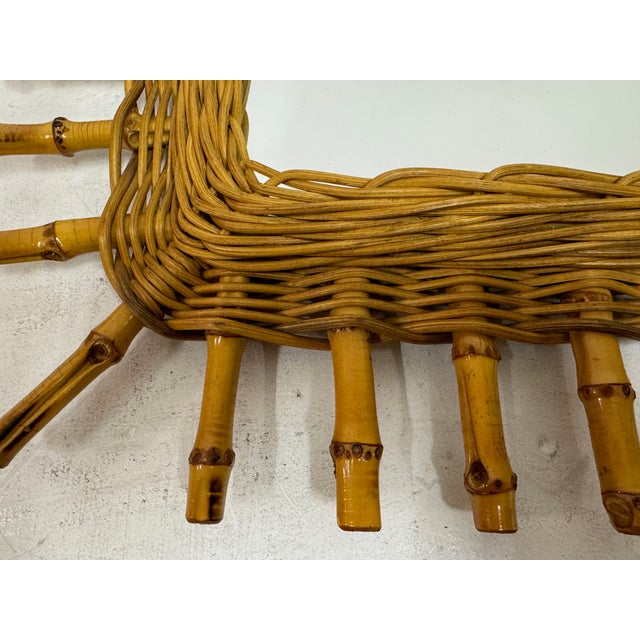 Mid-Century Modern Italian Bamboo Mirror, 1970s For Sale - Image 3 of 10