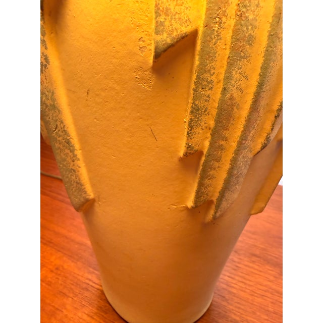 Vintage 1995 Signed Elite Postmodern Pastel Draped Table Lamp With Original Shade & Leviton Socket - 29" For Sale In Miami - Image 6 of 12