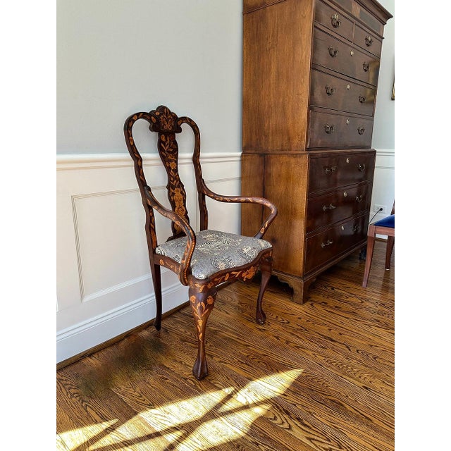 19th century Dutch Marquetry Chair For Sale In Nashville - Image 6 of 8
