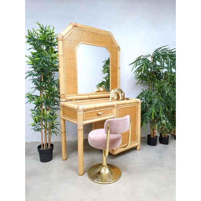 Make up in style \. Pamper yourself in style with this very unique faux bamboo vanity. Who wants this now not be in the...