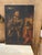 Striking vintage Old Master–style portrait painting depicting a richly dressed armored nobleman standing beside a child...