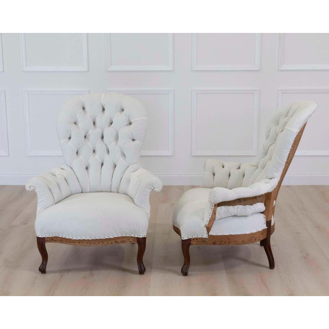 Pair of 20th Century French High Back Chairs, Ready to Upholster For Sale - Image 9 of 12