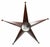 Modern Star Form Starburst Convex Mirror in Dark Walnut.