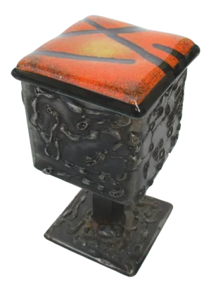 Vintage Art Brut Steel & Glass Vanity Box