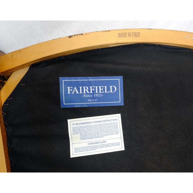 Pair of Regency Style Carved Open Arm Fireside Lounge Chairs Stripe Upholstery For Sale - Image 9 of 18