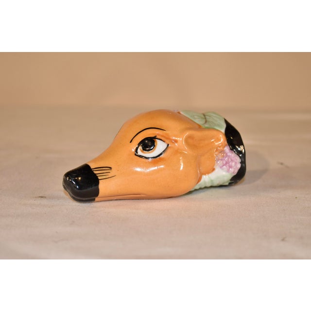 English Staffordshire stirrup cup in the form of a fox head, circa 1960's. To find originals of these is very rare, as...