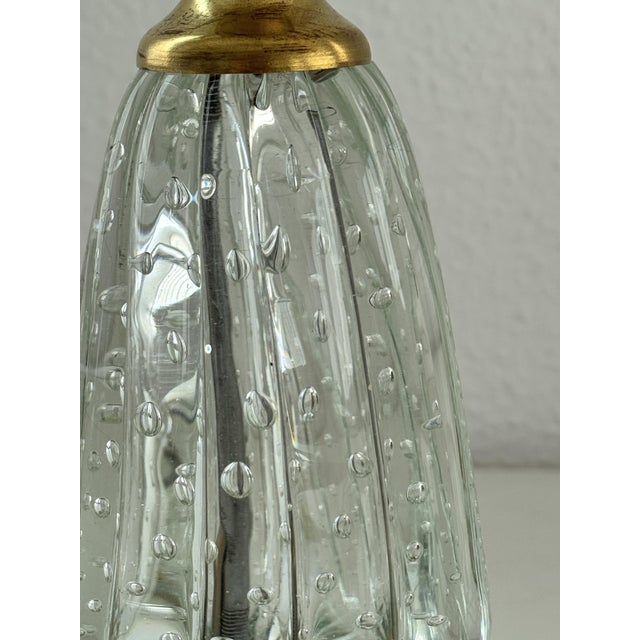 Mid-Century Modern Mid-Century Italian Murano Glass and Brass Table Lamp, 1960s For Sale - Image 3 of 13