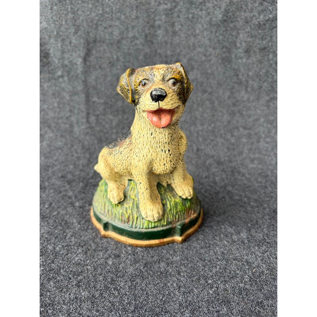Vintage Cast Iron Terrier Puppy Dog Doorstop For Sale - Image 4 of 15