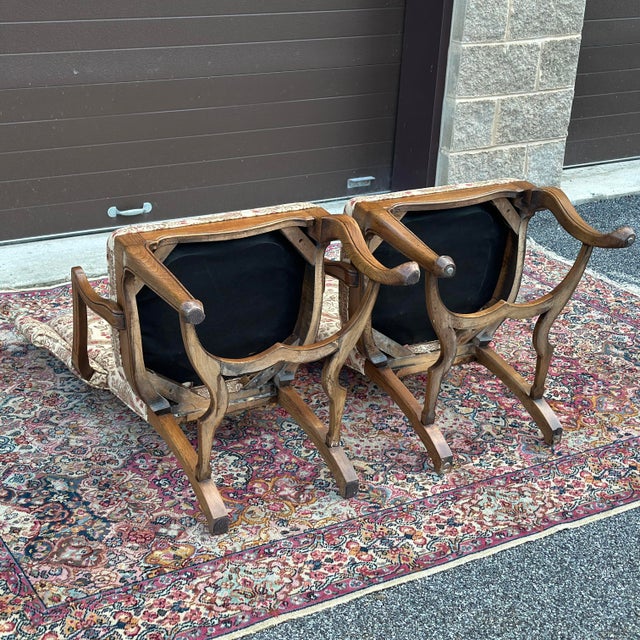 1960's Jim Peed for Drexel Esperanto High Back Upholstered Open Arm Chairs - A Pair For Sale - Image 12 of 12