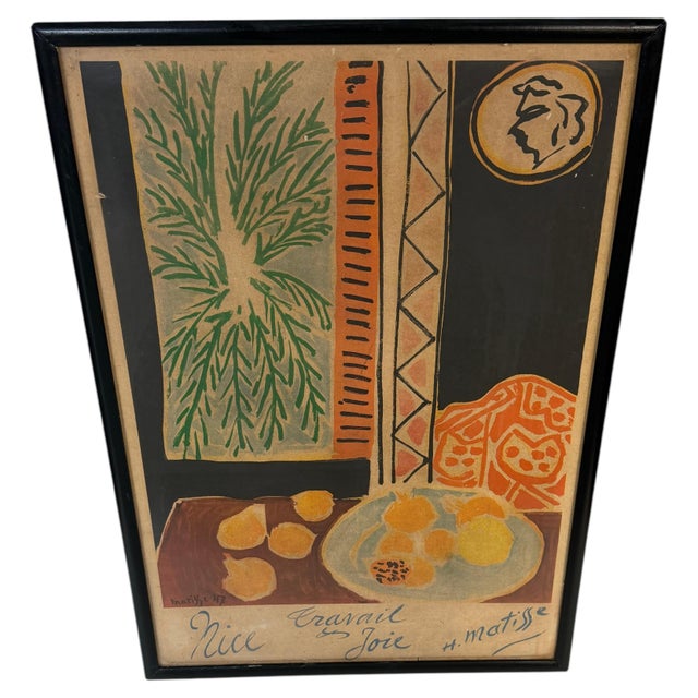 After Henri Matisse (1869–1954), Nice, Travail et Joie, Vintage Color Offset Lithograph after the 1947 Mourlot Travel...