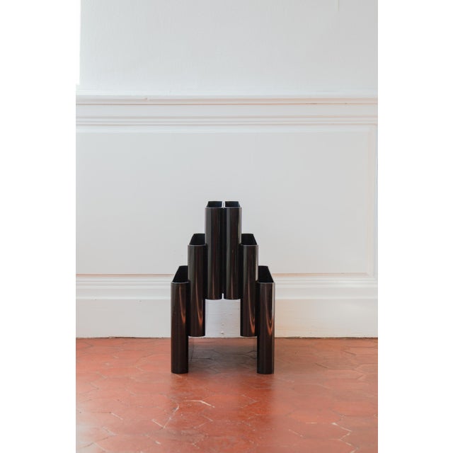 Vintage Giotto Stoppino Magazine Rack for Kartell, Model 4675, Glossy Black, Original 1970s Edition by Giotto Stoppino For Sale - Image 3 of 14