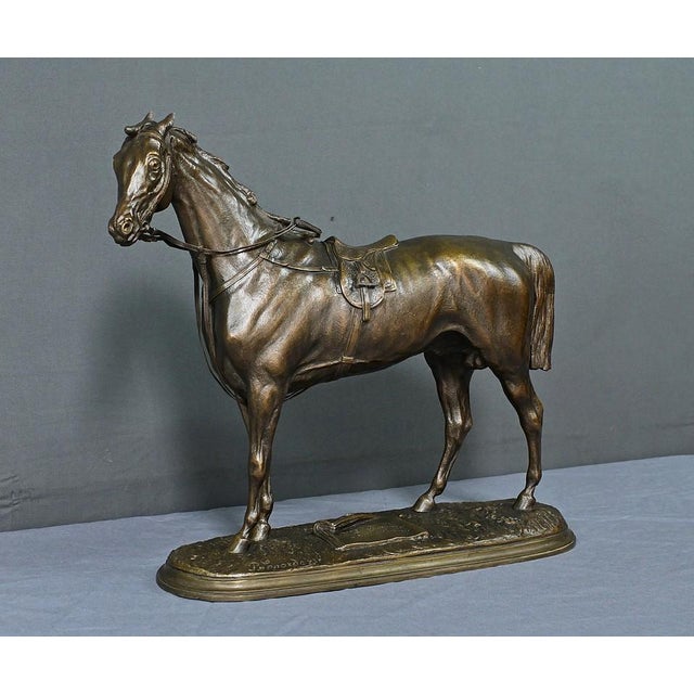 P. Lenordez, Horse Saucebox, Late 19th Century, Bronze For Sale - Image 17 of 17