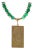 Tarot Good Fortune Gold Pendant Green Beaded Necklace For Sale