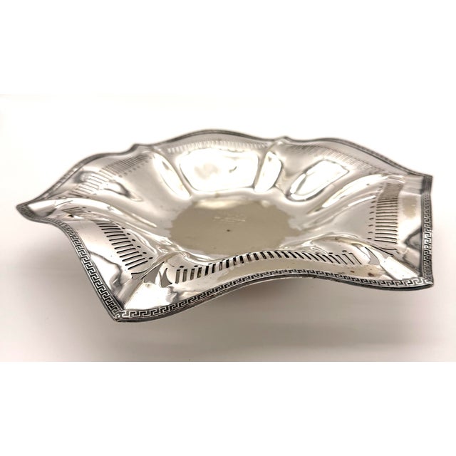 Silver Vintage Sheffield Silver Plate Centerpiece Bowl Basket For Sale - Image 8 of 8