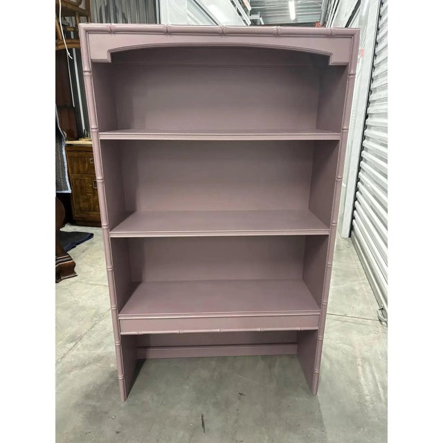 Mauve Late 20th Century Two-Piece Display Bookcase Chest by Thomasville For Sale - Image 8 of 10