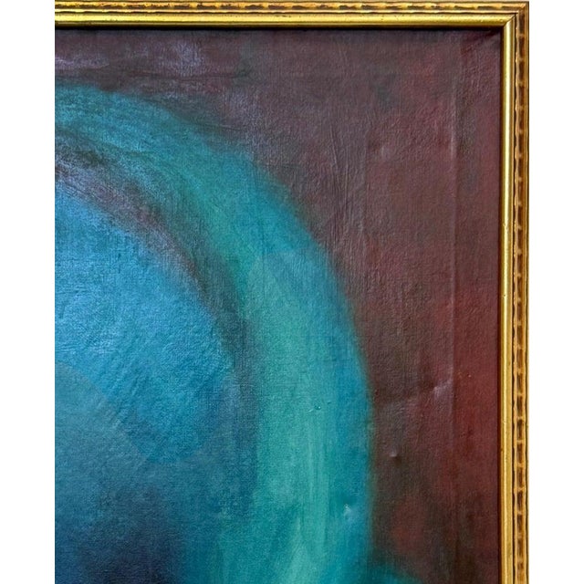 Mid 20th Century Mid-Century Abstract Oil Painting With Sinuous Organic Forms For Sale - Image 5 of 7