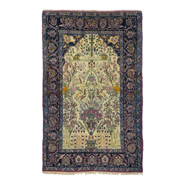 Antique Tehran Rug 4'4'' x 7' For Sale