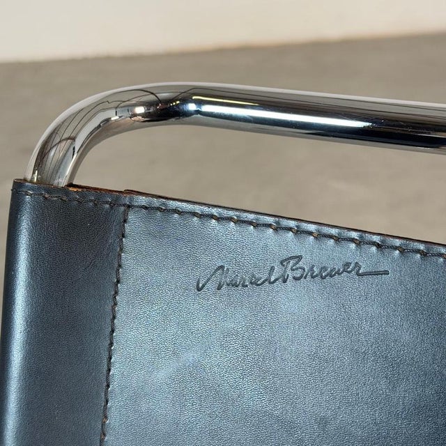 Metal Bauhaus Wassily Chair in Leather by Marcel Breuer for Gavina, 1960s For Sale - Image 7 of 12