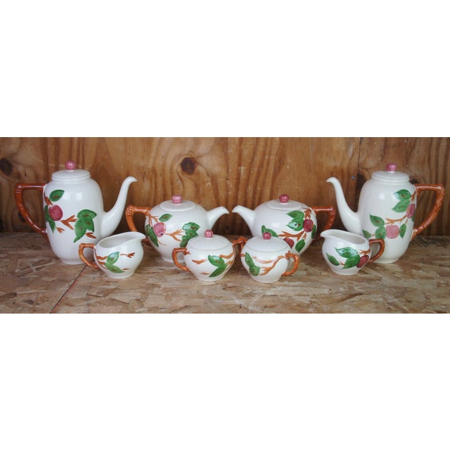 Late 20th Century Vintage Franciscan Apple Pattern Dinnerware Hand Painted Usa England - 120 Piece For Sale - Image 5 of 13