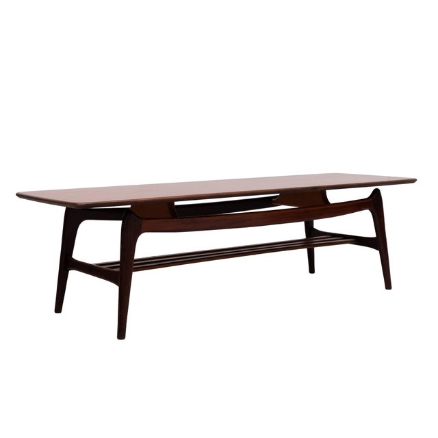 Wood Dutch Floating Top Coffee Table by Louis Van Teeffelen for Wébé, 1960 For Sale - Image 7 of 11