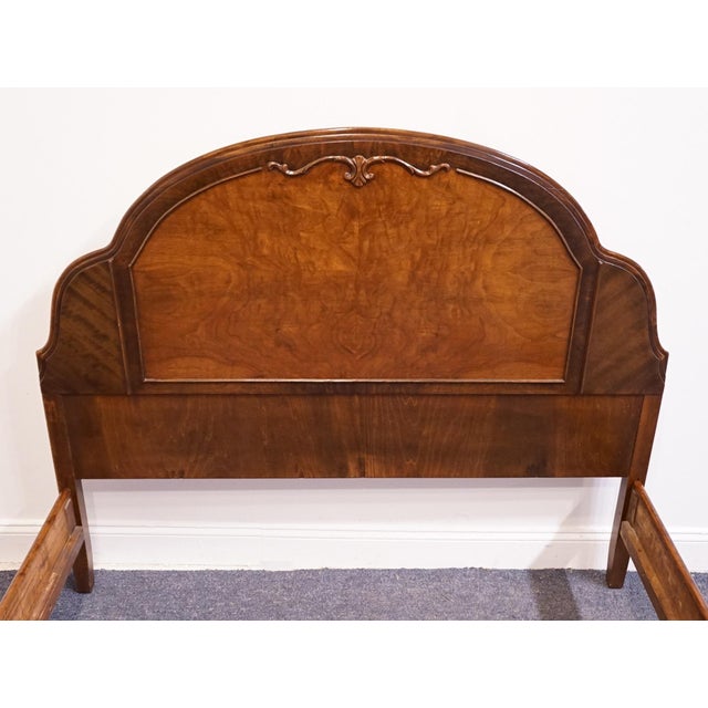 Vintage Antique Solid Walnut French Provincial Full Size Bed 106 For Sale - Image 4 of 9