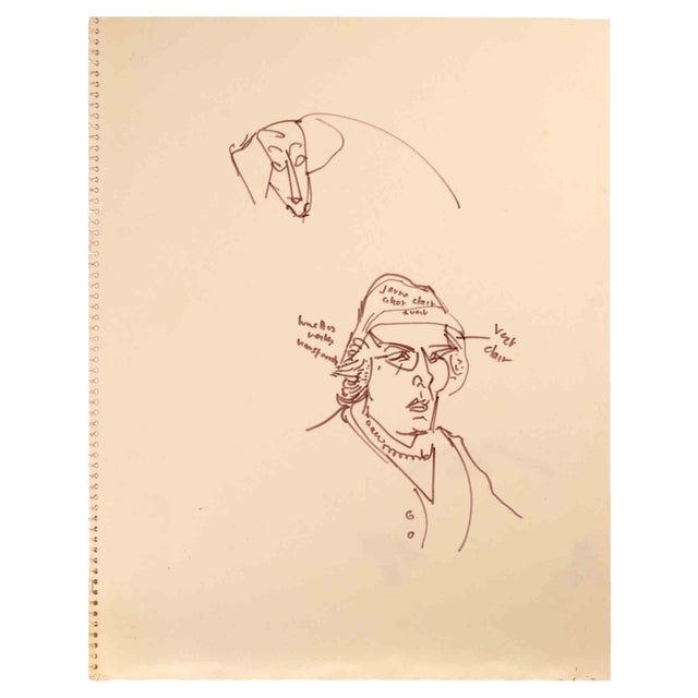 Reynold Arnould, Portrait, Drawing, Mid-20th Century For Sale