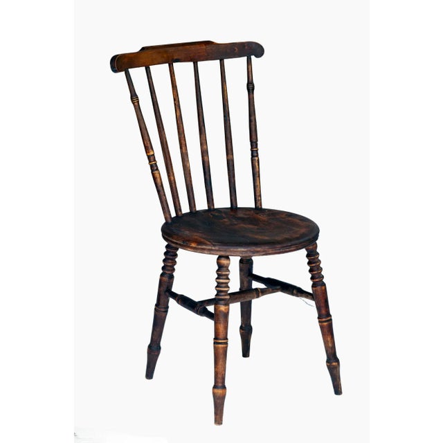 American Pair; Late 18 Century Wooden Spindle Chairs For Sale - Image 3 of 12