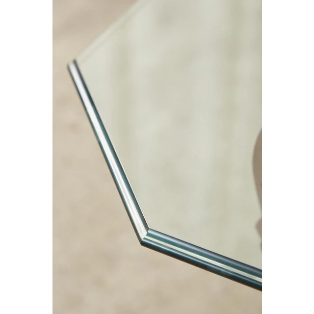 Adnet Hermes Style Faux Leather Iron Strap Cocktail Table For Sale In Sacramento - Image 6 of 13