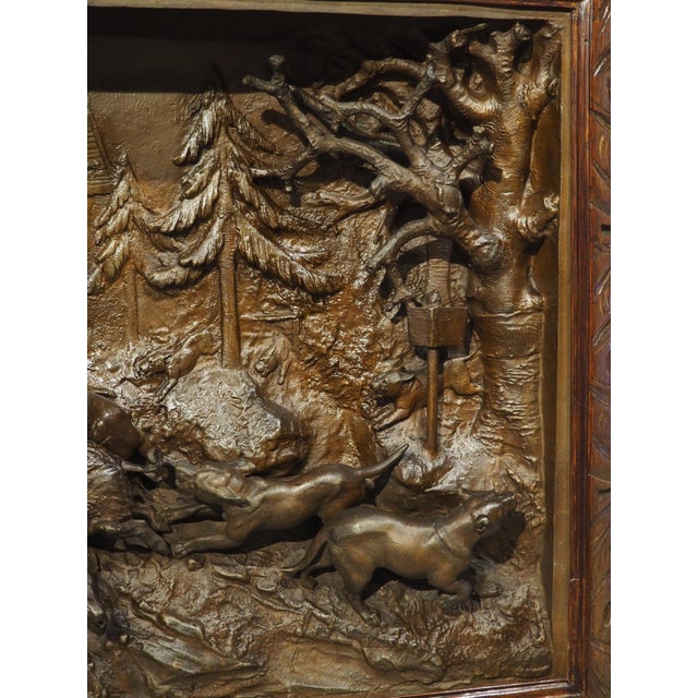 Pair of Large Antique French Oak Framed Hunt Plaques, P. Lecourtier (1851-1925) For Sale - Image 16 of 18