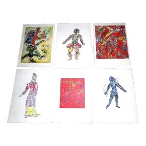 Vintage Mid 20th Century Abstract Marc Chagall Lithographs - Set of 6
