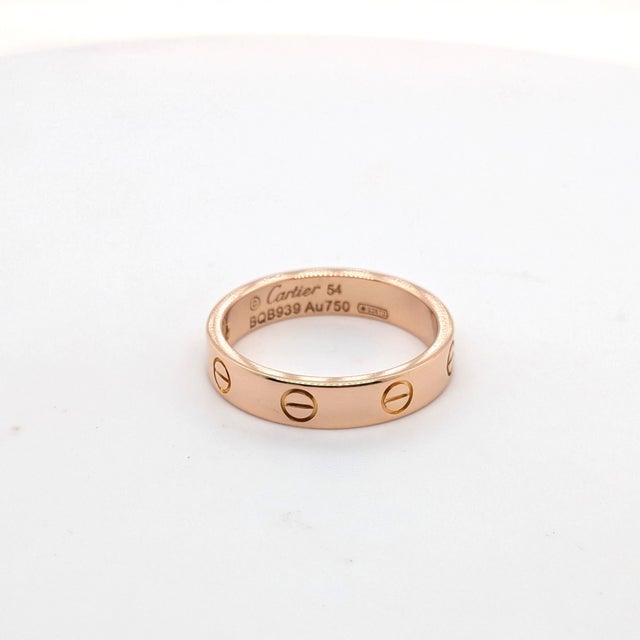 Contemporary Cartier "Love" Ring With a Single Diamond in 18k Rose Gold - Size 6.75 For Sale - Image 3 of 10