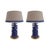 Blue Murano Glass Leaf Table Lamps, 1980s, Set of 2 For Sale - Image 3 of 8