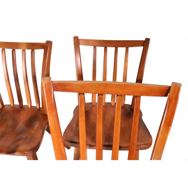 Mid 20th Century Set of Eight Cushman Colonial Maple Dining Chairs For Sale - Image 10 of 15