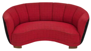 Danish 2-Seater Banana Sofa in Wool & Beech, 1960s